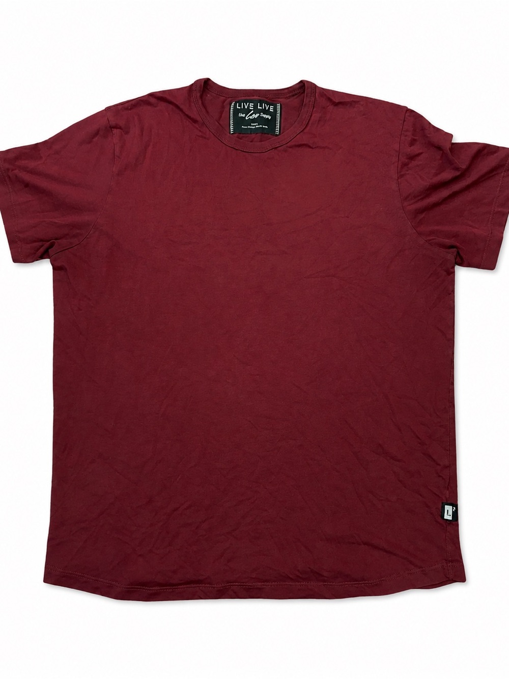 Men's Short Sleeve Crew Neck T-Shirt in Burgundy Prima Cotton
